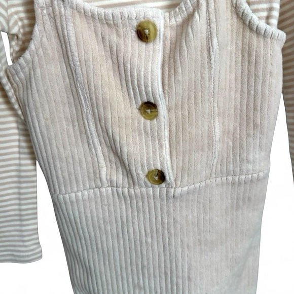 OshKosh B’gosh Beige Ribbed Jumper Dress 6/6X Neutral Layering - Picture 2 of 4